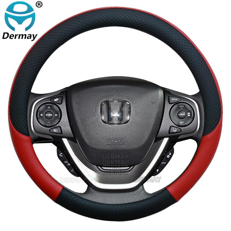 100% DERMAY Brand PU Leather Car Steering Wheel Cover for Honda Freed GB3/GB4/GP3/GB5/GB6/GB7/GB8 2008~2022 Auto Accessories