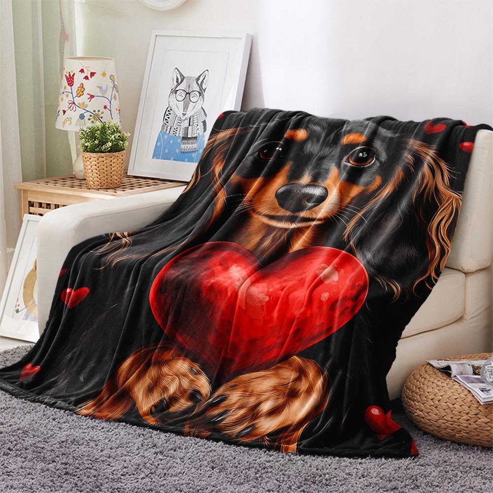 Dog Print Flannel Blanket, High quality Comfortable for All Seasons, Home Decor, Warmth and Comfort, Perfect for Christmas Gifts