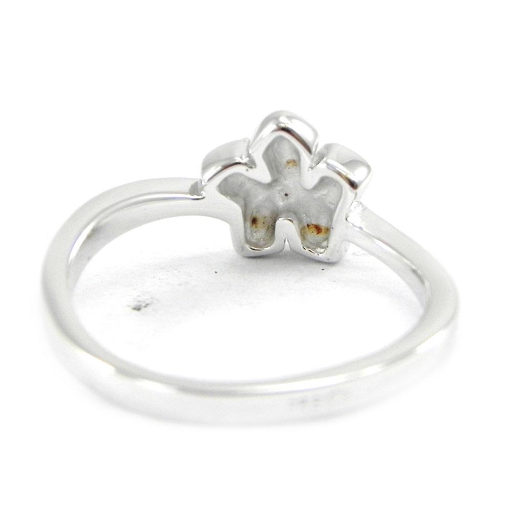 Silver Ring 'Flora' White