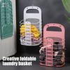 Foldable Dirty Clothes Basket Wall-Mounted Laundry Hamper Large Capacity Hollow Design Dirty Clothes Hamper Organizer