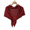 Triangle Shape Stripe Knitted Shawl Warp Knitting Shoulder Scarf Sun Protection Cape  Female