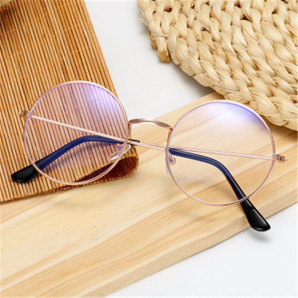 Fashion Portable Vintage Ultra Light Frame Anti-Blue Light Eyeglasses Eye Protection Metal Glasses