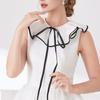 Elegant False Collar Neck Accessory Laceup Tied Decorative Collar with Ruffle Design For Office Casual And Party Outfit