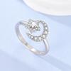 Original 925 Silver Ring Sparking Bear Bow Wing Rose Open Rings for Women Girls Jewelry Birthday Anniversary Engagement Gifts