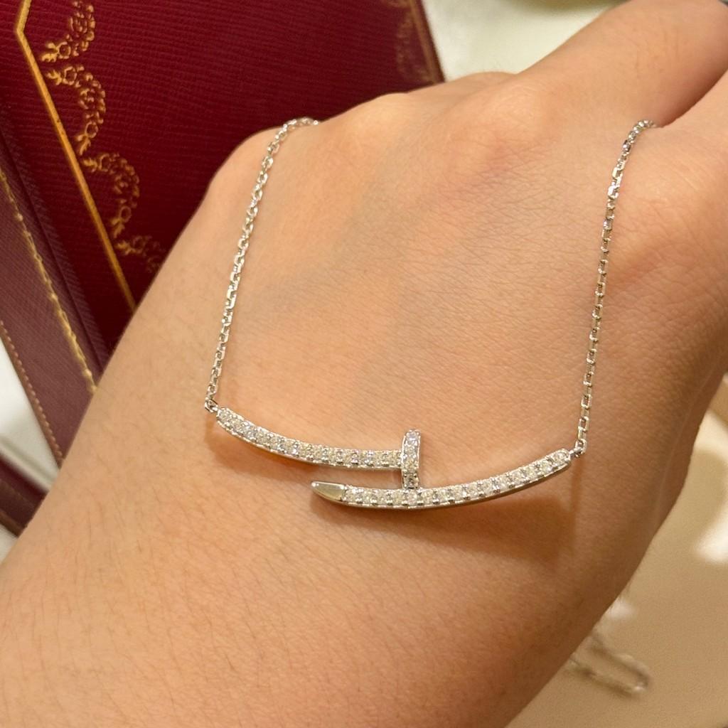 Nail full diamond necklace, high-end precision s925 pure silver material, electroplated thick gold Daily Wear Men's and Women's Styles, Free Shipping,