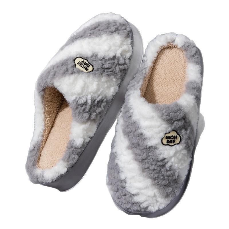 Cotton slippers autumn and winter 2025 new indoor home non-slip platform shoes plush warm plush slippers