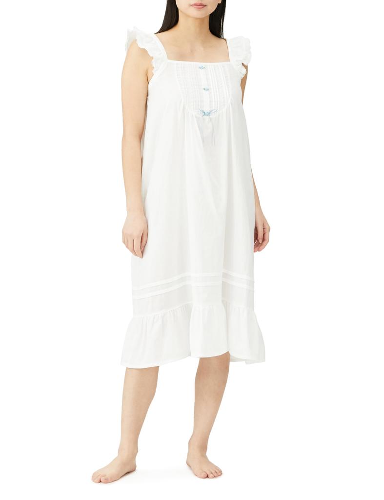 Nightshirt Gauze Rose Ribbon Dress White [Narue] 50/Double Women's M-L