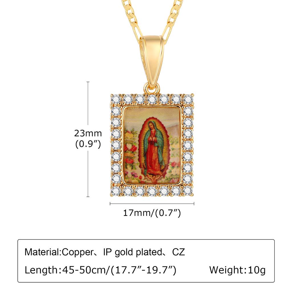 Locked Virgin Mary Necklace Pendant for Women Gift, Miraculous Medals Catholic Christian Jewelry