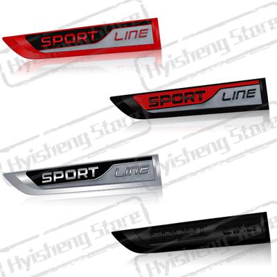 AAABV1 2PCS Metal Car Styling Sport Line Sticker Badge Car Body Side Emblem For Octavia Rapid Kodiaq Karoq Fabia Kamiq Superb