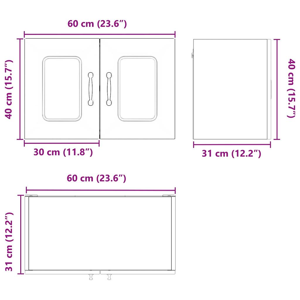 Dishwasher Front Panel Kalmar 2 pcs White 60 x 31 x 40 cm