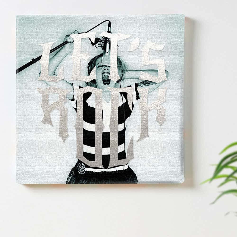 Typography Figure Art Panel 57cm x 57cm L Size Made in Japan Poster Stylish Interior Decor Living Room Interior Music Fashion Art Fabric Panel