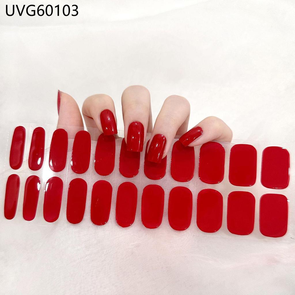 Transparent Nude UV Gel Nail Art Stickers: Semi-Cured, Semi-Baked Manicure Sheets