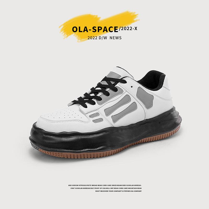 Trendy Men s & Women s Retro Thick Sole Reflective Shoes - Casual Unisex Sneakers 39 чёрный