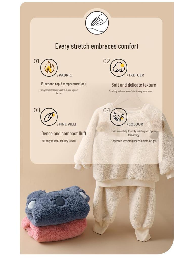 Fluff Kinder Herbst/Winter Zweiteiliges Pyjama-Set - Trendige Nachtwäsche für Jungen & Mädchen