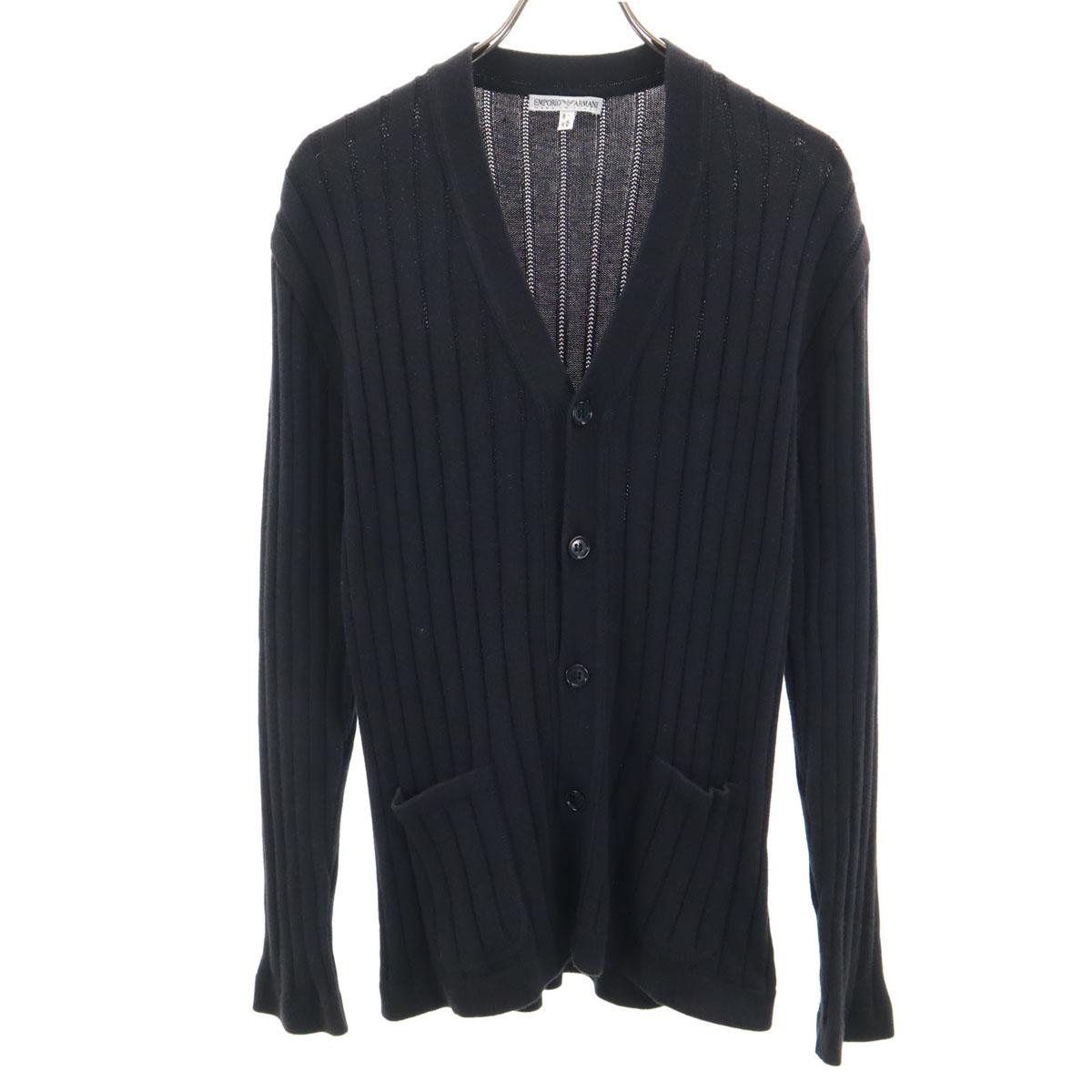 

Emporio Armani 90s Made in Italy Old Long sleeve knit cardigan 48 black Men s Used