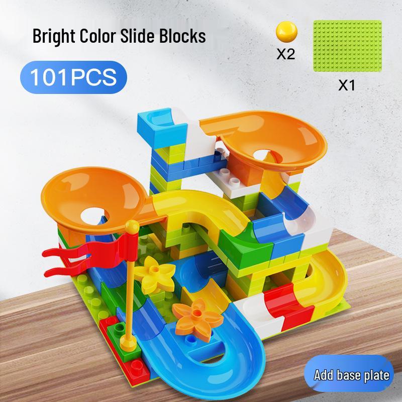 Large Particle Versatile Track Blocks Compatible with LEGO for Children Aged 3-6