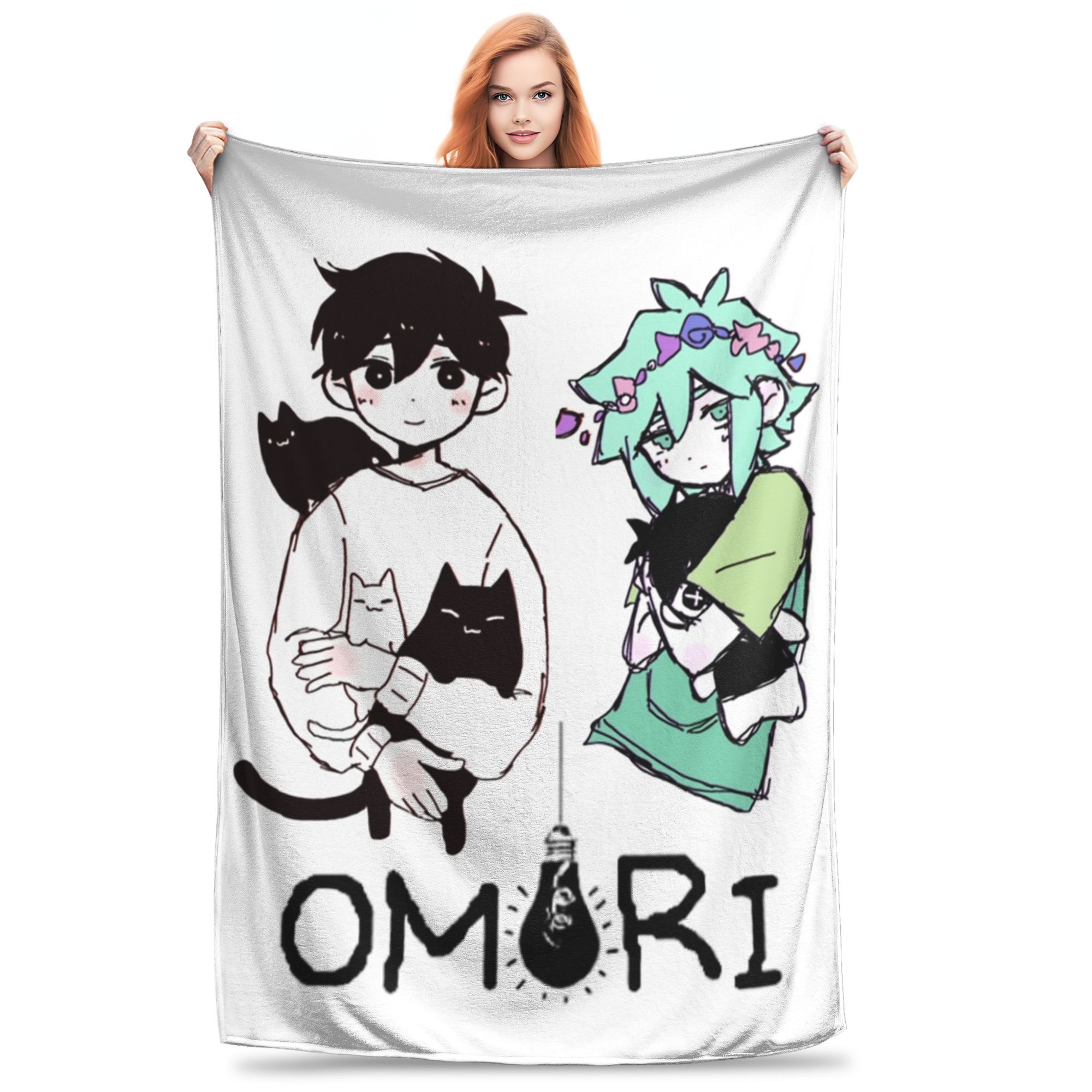 Аниме Игра Omori Покрывало Плед Плюшевый Плед Летний Кондиционер С принтом Легкое Постельное покрывало, 30x40in