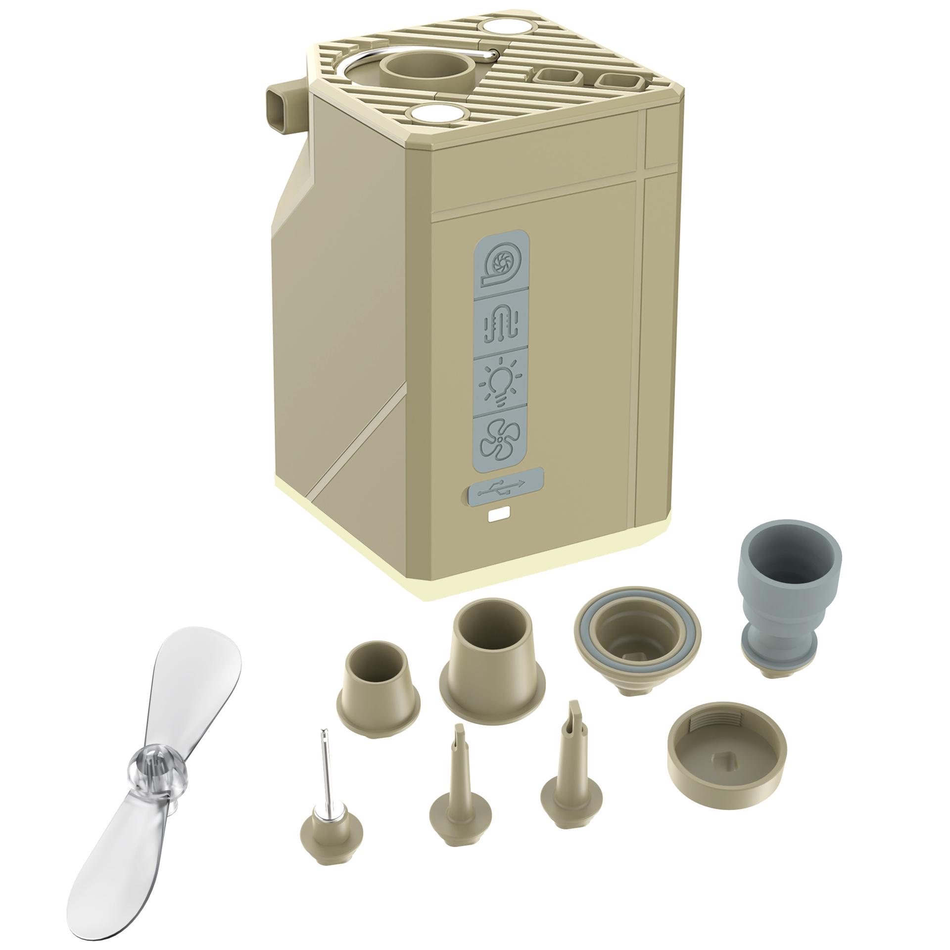 

Portable Camping LED Light & Inflatable Air Pump with Fan хаки