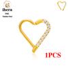 1/10 Stück Edelstahl Rund Nasenring CZ Scharnier Septum Clicker Herz Ohrring Creole Ohr Tragus Knorpel Daith Piercing Schmuck