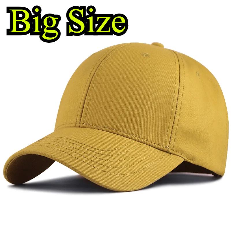 Chapeaux de Sport Uni en Coton Solide pour Homme Casquette de Soleil Unie pour Dame Casquettes Snapback Hiphop Casquette de Baseball pour Tête Large 57-60cm 61-68cm