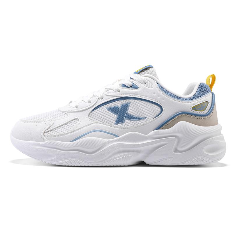 Xtep Simple Trendy Non-Slip Wear-Resistant Low-Top Casual Running Shoes Men sneakers White Blue 875319320030-1