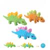 Two-in-one Pet Plush Sound Toy Dinosaur. Dog Toy for Relieving Boredom, Chewing and Cleaning Teeth. Cartoon Stegosaurus Toy.