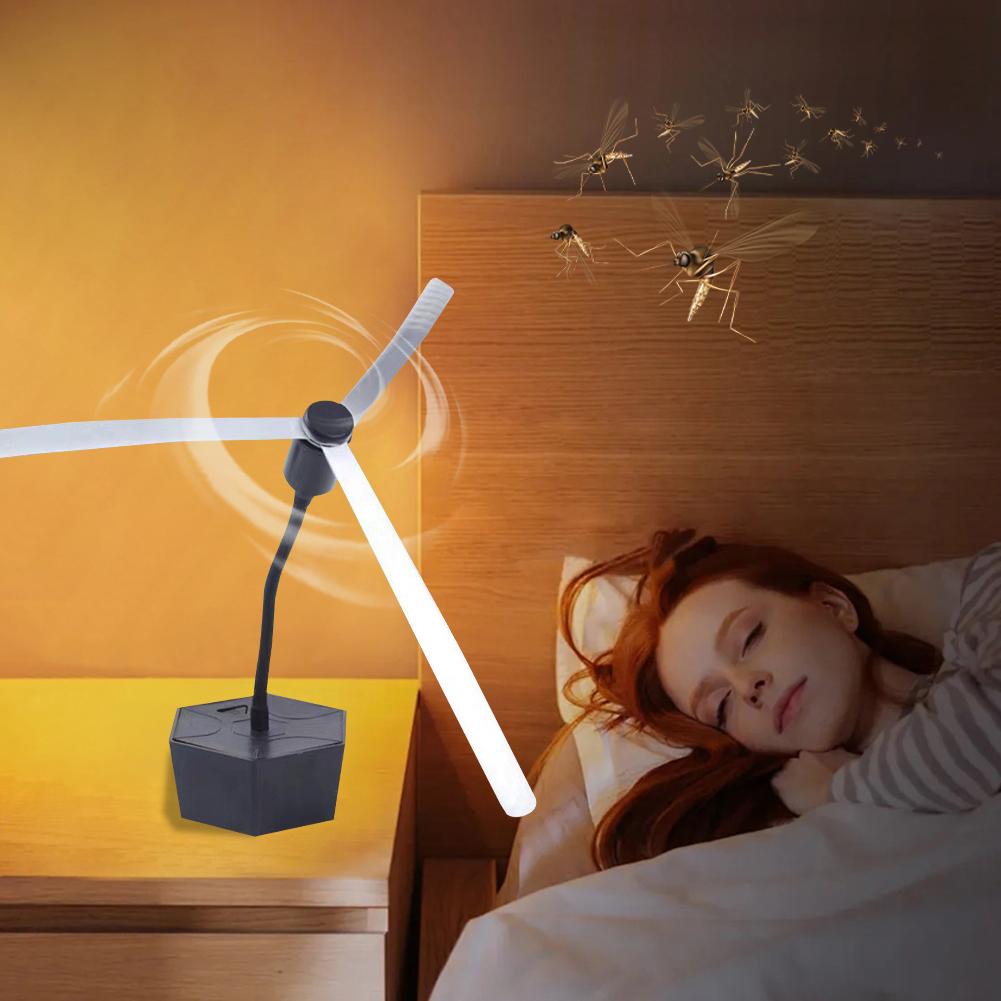 Flexible Fly Repellent Fan Mosquito Insect Repellent Fan Waterproof Food Spinning Fan for Barbecues Kitchen Restaurants