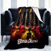 1PC Custom Name Electric Guitar Collection outdooor Flannel blankets Patterns Throw Blanket All-Season Soft Gift for Couch, Bed, Camping gifts
