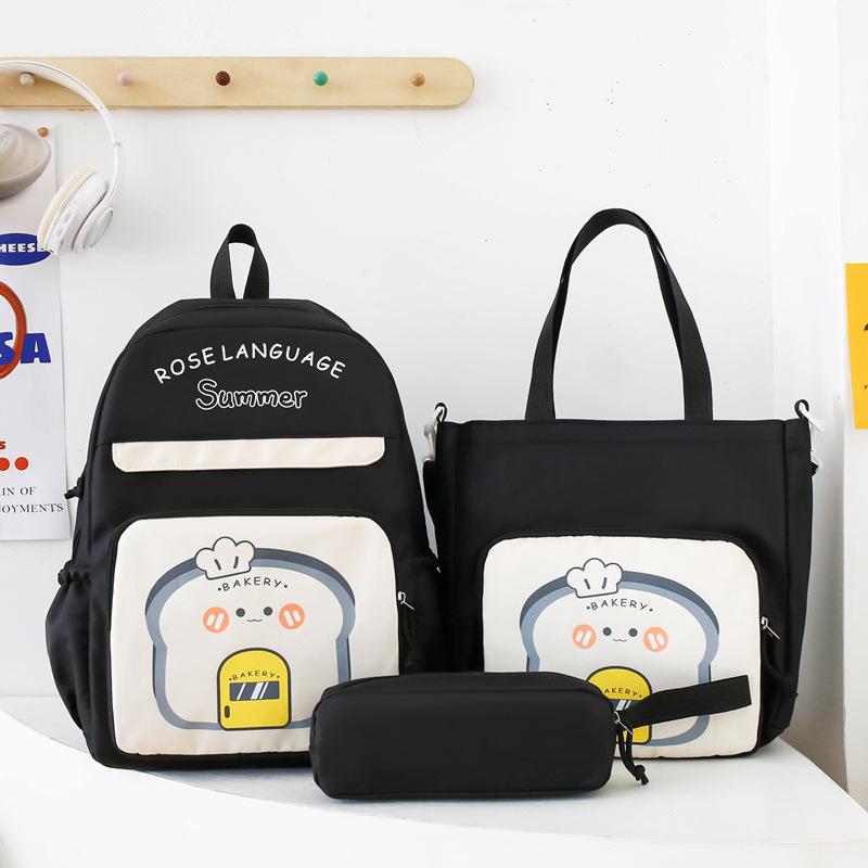 New contrasting color bag, tutoring bag, handbag, junior high school student schoolbag, cute backpack, large-capacity travel bag.