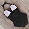 Einteiliger Badeanzug für Damen, einfarbig, Neckholder-Bodysuit, Push-Up-Badeanzug, Monokini, Strandmode, Übergröße