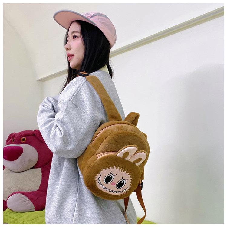 Double Backed Canvas Crossbody, Loose Change Plush Bag, Doll, Children's Backpack