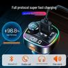 C22 Dual Display Car MP3 Bluetooth Player with Voltage Detection, USB Fast Charger, and FM Transmitter