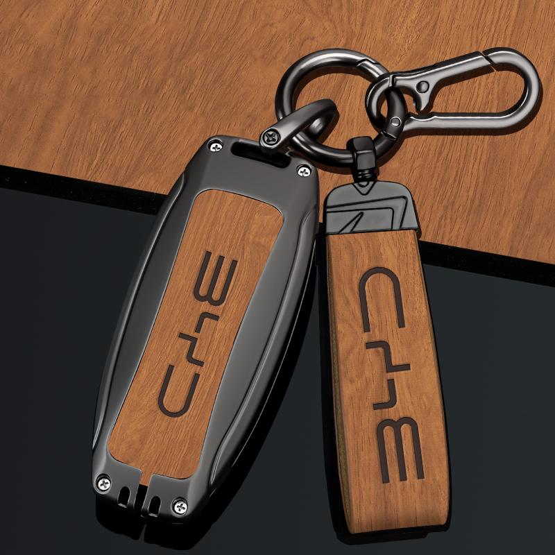 Zinc Alloy New Leather Car Key Case Cover Shell Fob For BYD Song Plus Atto 3 Han EV DM Qin Seal Dolphin Protective Auto Keychain