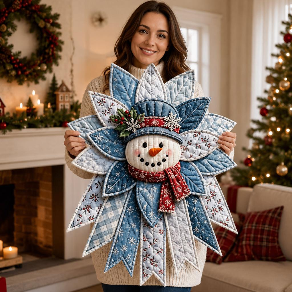 Gestepptes Weihnachts-Schneemann-Set für DIY-Feiertagsbasteln und Winter-Heimdekoration