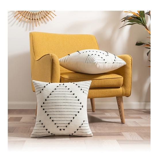 

Подушка с кисточками в скандинавском стиле из полиэстера и хлопка с принтом, наволочка в богемном стиле, вязаная, с геометрическим жаккардовым узором, однотонная наволочка 45 * 45Cm without core