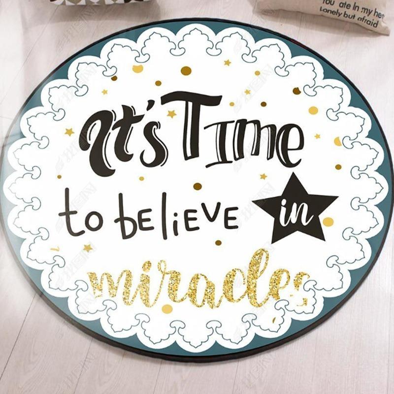 

Playful Animal Print Round Rug Soft Non-Slip Circle Mat for Kids Room Nursery Bathroom Floor Mats Children Favorite Home Decor 40x40cm