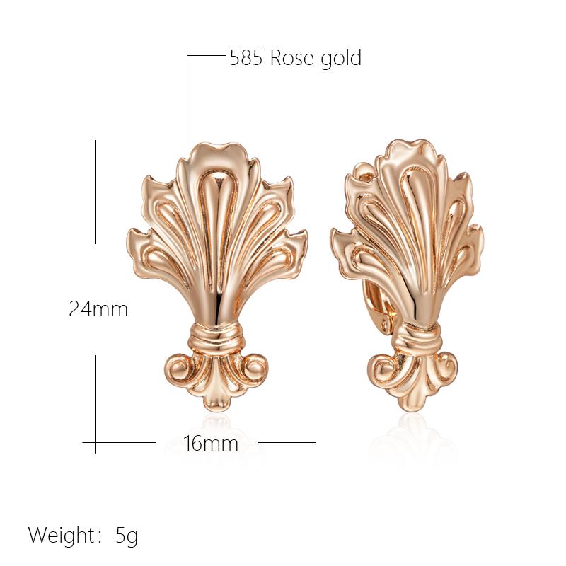 Fashion Glossy Dangle Earrings For Women Rose Gold Color Simple Ethnic Pattern High Quality Daily Fine Jewelry