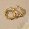 Golden Twisted Hoop Earrings for Women Elegant Chunky Statement Jewelry Gift