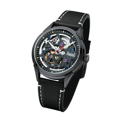 Wall Street Leather Strap Black Skeleton Dial Automatic AR1801BBB Men's Watch