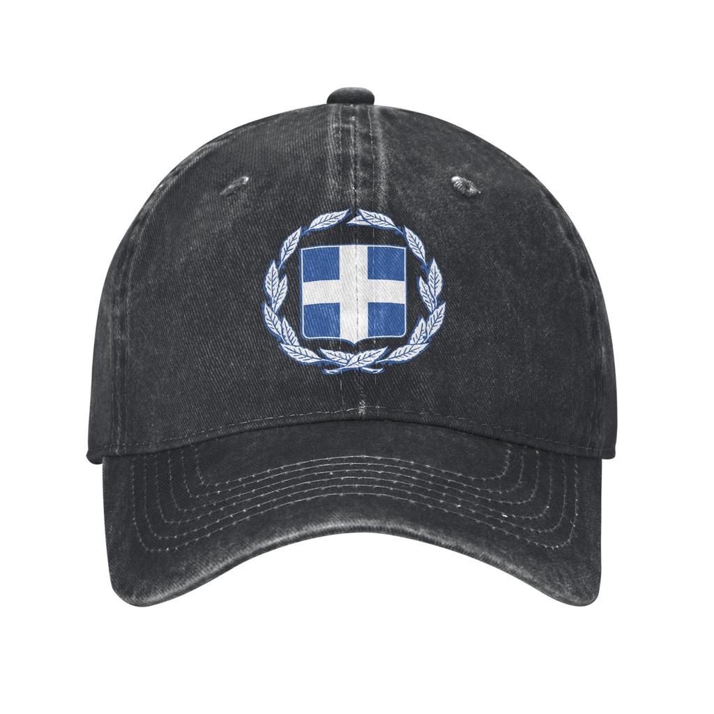 Coat of Arms of Greece Casual Baseball Cap Summer Trucker Hat Sun-Proof Outdoor Gym Snapback Cap Couple Women Y2k Baseball Caps