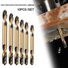 Set of 10 HSS Double Ended Auger Drill Bits for Stainless Steel Wood Aluminum Compatible with Hand Drills and Bench Drills