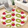 1pc Kiwi Strawberry Office Round Area Rug, Indoor Mat Suitable For Office, Under Office Chairs Bedroom Living Room Home Decor, Room Deco