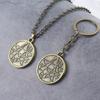 Fantasy Cthulhu Myth Metall Nyckelring Necronomicon Hänge Magisk Cirkel Nyckelring Anime Cosplay Smycken Gåva