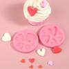 2 Pcs Love Chocolate Cake Decoration Silicone Mold 3D Heart-Shaped Candy Fondant Mold, Practical Kitchen Baking Supplies for Cupcake Toppings Cookie