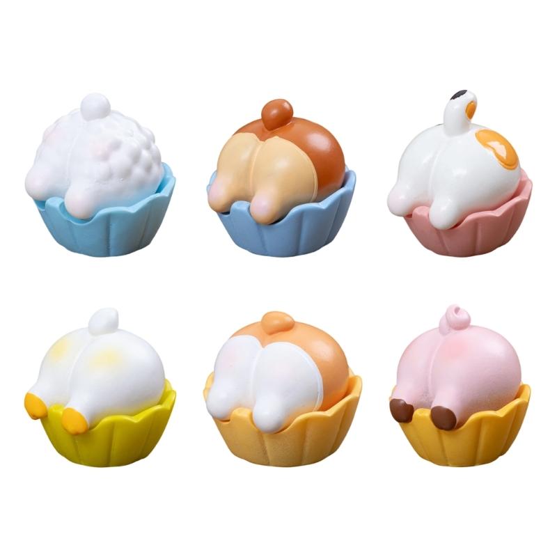 Cake Cup Figurines Mini Cake Cup Decors Waterproof Toy Playsets Miniature Doll Garden Figurines Cake Toppers Party Favor