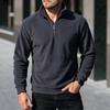 Men S Solid Half Zip Casual Stand Collar Long Sleeve Sweatshirt