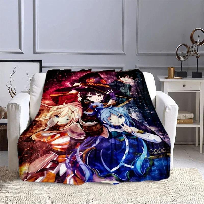 KonoSuba Gods Blessing On This Wonderful World Cartoon Megumin Soft Flannel Throw Blanket for Sofa Living Room  Warm  Cozy