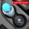 For VOLKSWAGEN VW 2Pcs Car Water Cup Mat Suede Non-Slip Coaster Accessories For VW GTI Polo Golf Passat Tiguan Arteon Touareg Ta
