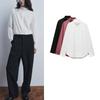 Fall and Winter New Women's Clothing Fashion Style Cotton Small Pleated Laminated Decoration Stand Collar Long Sleeves Shirt 4786277