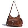 Casual Large Capacity Handbag 2024 New Autumn Winter Vintage Stylish Motorcycle Multi-Pocket Shoulder Bag Tote Bag